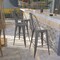 Flash Furniture Lincoln 4 Pk. 30" High Silver Antique Finish with Clear Coat Barstool with Back and Wood Seat 4-XU-DG-TP001B-30-WD-GG - alternate 1